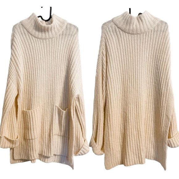 Peruvian Connection Ivory Turtleneck Knit Sweater L - Picture 5 of 7